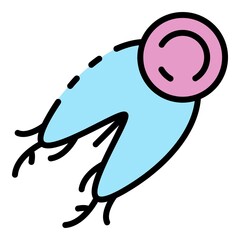 Dividing bacteria icon. Outline dividing bacteria vector icon color flat isolated