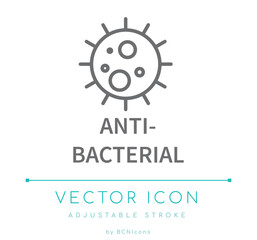 Anti-Bacterial Cosmetics Line Icon.