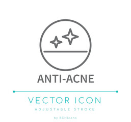Anti-Acne Cosmetics Skincare Line Icon.