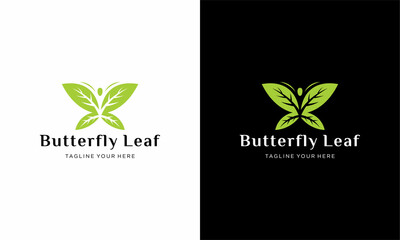 Beauty Butterfly with leaf Logo Template Vector icon design. Unusual Butterfly vector logo.