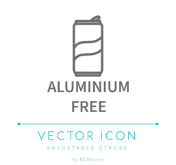 Aluminium Free Cosmetics Line Icon.