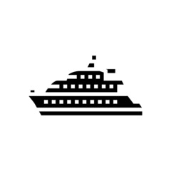 motor yacht boat glyph icon vector. motor yacht boat sign. isolated contour symbol black illustration