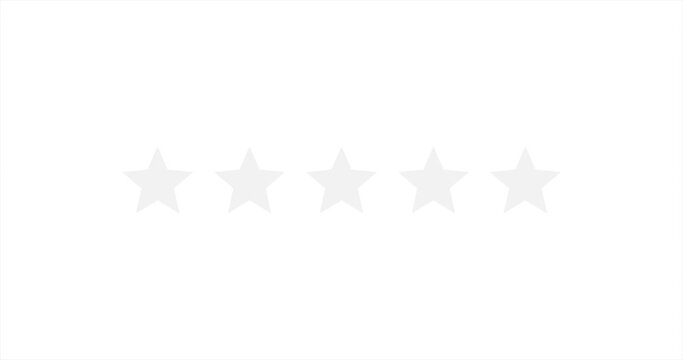 Five rating star moving from the middle and mirror effect in white background. Seamless yellow stars review vector for business, award, hotel, high score&hellip;