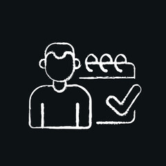 Calendar chalk icon. Vector isolated black illustration