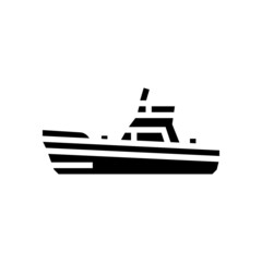 Obraz premium game boat glyph icon vector. game boat sign. isolated contour symbol black illustration
