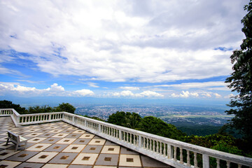 Fototapeta premium View point the city of Chiang Mai. Airport view from Wat Phra That Doi Suthep