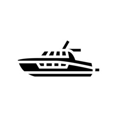 cabin cruiser boat glyph icon vector. cabin cruiser boat sign. isolated contour symbol black illustration