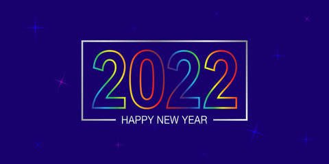 Fototapeta premium Happy New Year 2022 text design. Background illustration. 