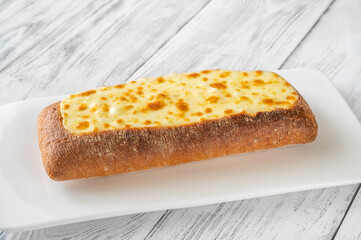 Ciabatta stuffed with cheese