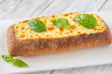 Ciabatta stuffed with cheese