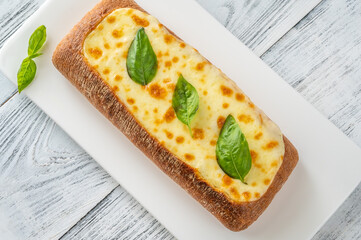 Ciabatta stuffed with cheese