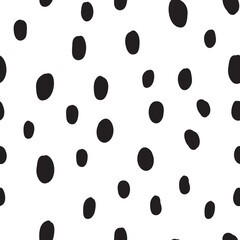Hand drawn polka dot seamless pattern. Vector texture circle doodles.
