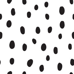 Hand drawn polka dot seamless pattern. Vector texture circle doodles.