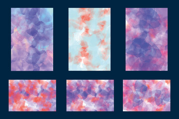 Abstract Watercolor Background set
