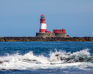 Longstone Lighthouse on the Farne Islands in the UK - 458530537