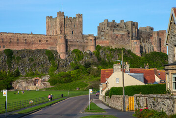 Bamburgh Castle in Bamburgh, Northumberland, UK