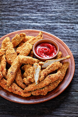 crunchy Baked Chicken Tenders on a plate