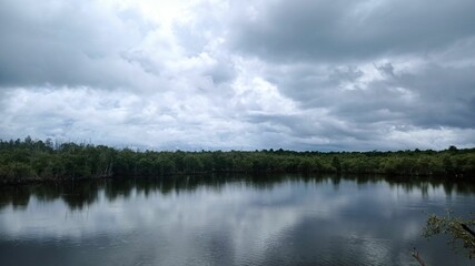 clouds over the river