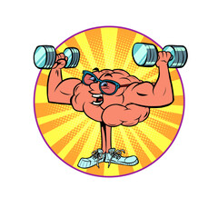 morning exercises, lifting dumbbells, weightlifting human brain character, smart wise