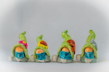 Pandemic All Seasons Gnomes on a White Background