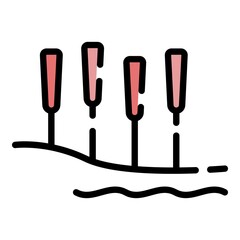 Needle massage icon. Outline needle massage vector icon color flat isolated