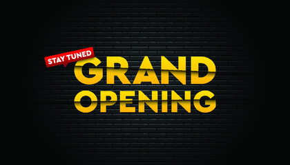 Grand opening with brick wall background template.