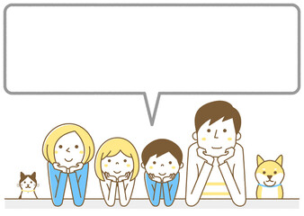 家族　二世代　ふきだし