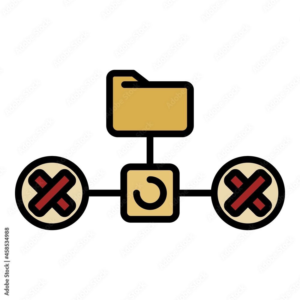 Poster folder network firewall icon. outline folder network firewall vector icon color flat isolated