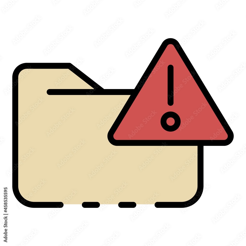Poster file access alert icon. outline file access alert vector icon color flat isolated