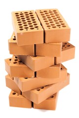 Stack of Bricks for build a house, construction material