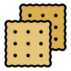 Cracker icon. Outline cracker vector icon color flat isolated