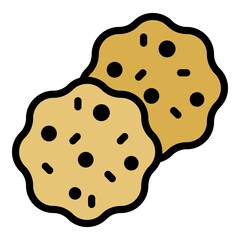 Homemade cookie icon. Outline homemade cookie vector icon color flat isolated