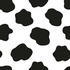 seamless cow stain print. black spots on clothing or prints
