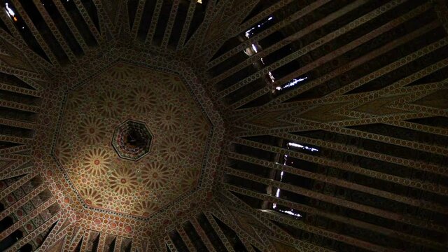 bottom view on ancient maghreb ceiling moroccan architecture traditional arabian