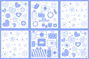 set of new year pattern, backgrounds for decoration, new year illustrations, happy new year and christmas 