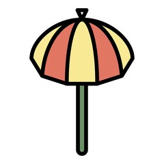 Obraz premium Sun umbrella icon. Outline sun umbrella vector icon color flat isolated