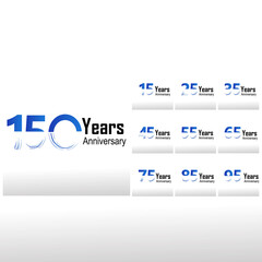 Year Anniversary Set Elegant Vector Template Design Illustration