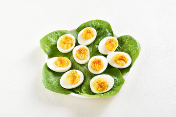 Deviled eggs with paprika, mustard and mayonnaise