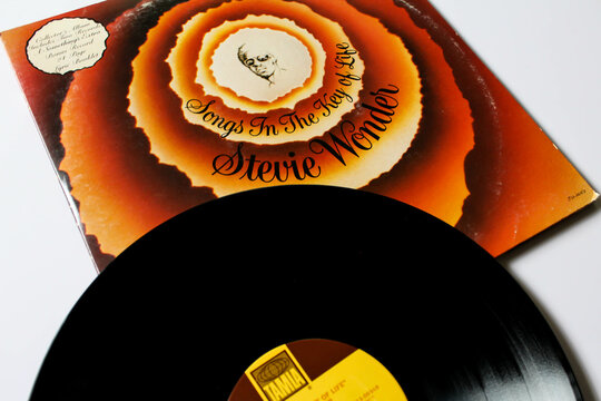 Progressive soul, avant pop and Rnb artist, Stevie Wonder music album on vinyl record LP disc. Titled: Songs in the Key of Life album cover in Miami, FL on September 1, 2021.