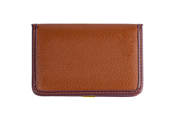 Stylish wallet on white isolated, top view.