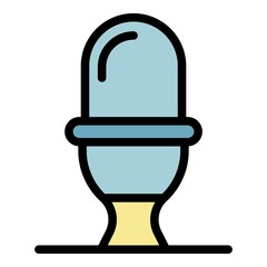 Toilet icon. Outline toilet vector icon color flat isolated