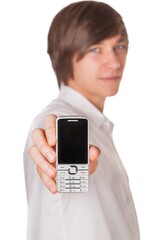 Person holding a cell phone