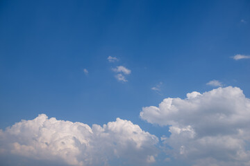 White clouds on blue sky