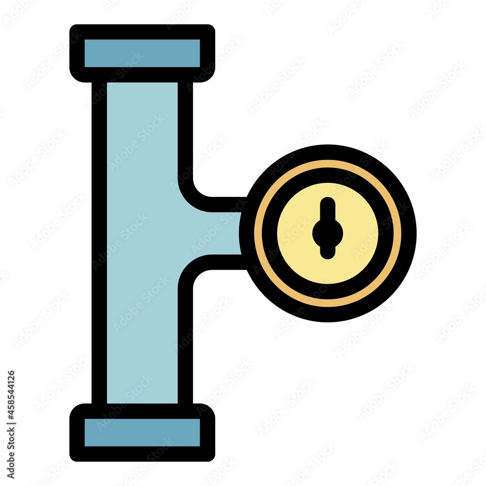 Poster manometer pipe stage icon. outline manometer pipe stage vector icon color flat isolated