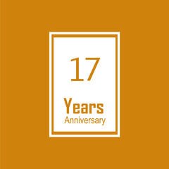 17th anniversary event party. Vector illustration. numbers template for Celebrating.