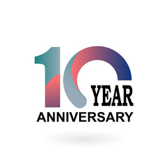10 Year Anniversary Vector Template Design Illustration