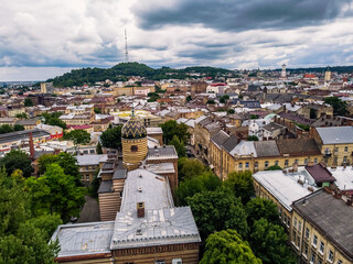 Panorama Lviv Lemberg from old jewish hospital
