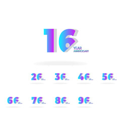 Year Anniversary Set Elegant Vector Template Design Illustration