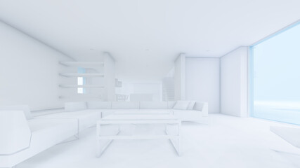 Fototapeta na wymiar 3D Rendering Architectural House Illustration