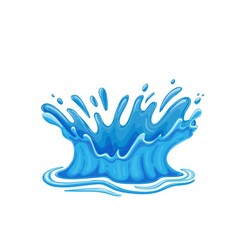 Water drops. Current drops, spray, waves and splashes. Aqua drop element, dripping liquid or raindrop vector illustration.